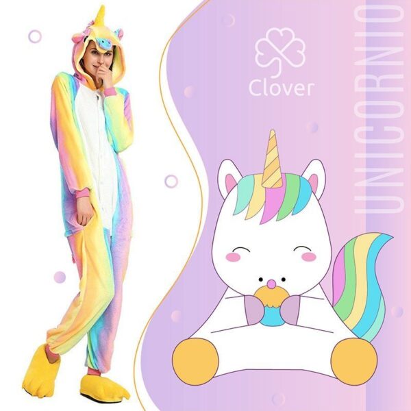 Pijama de unicornio arcoiris