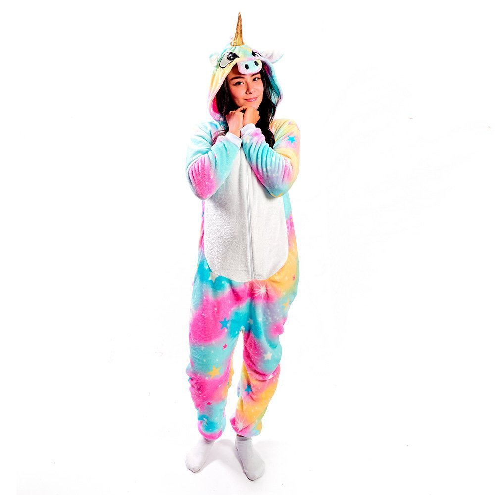Pijama térmica enteriza de unicornio estrellas