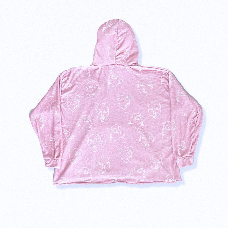 hoodie oversize pijama rosada