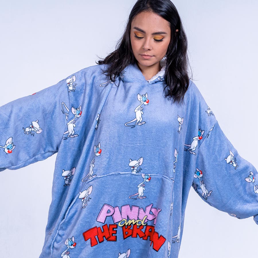 hoodie oversize Pincky y Cerebro pijama para mujer