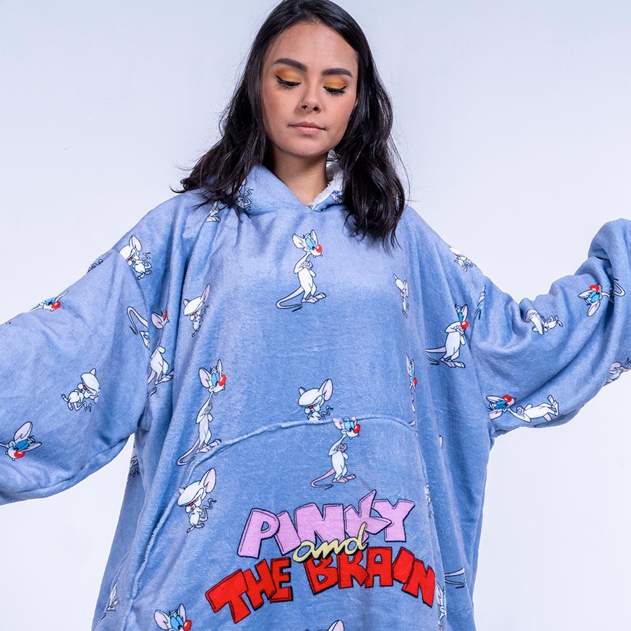 hoodie oversize Pincky y Cerebro pijama mujer