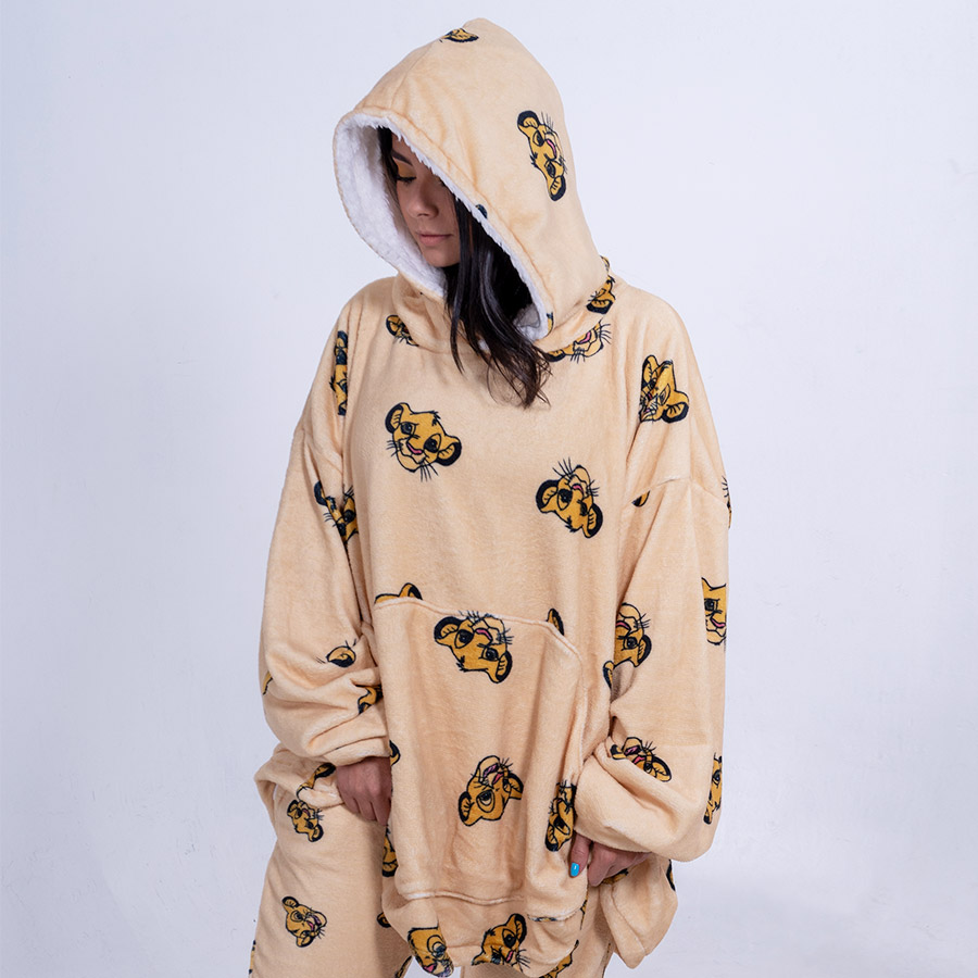 hoodie oversize rey leon pijama con capucha