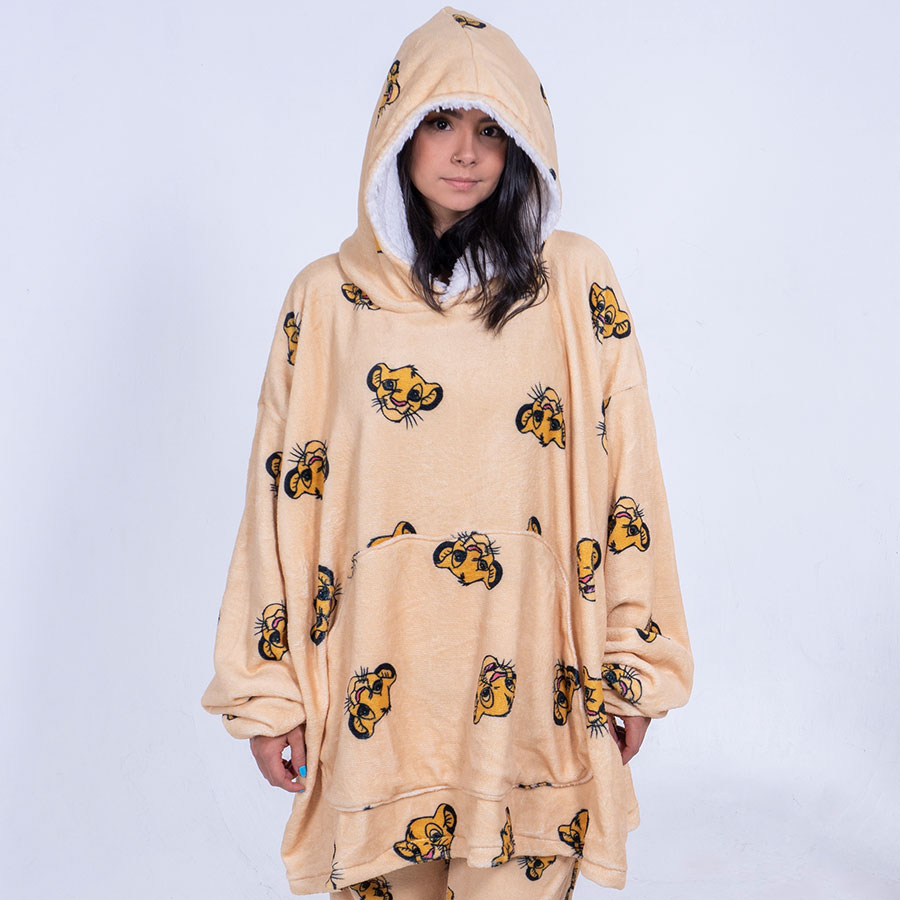 hoodie oversize rey leon pijama con gorro
