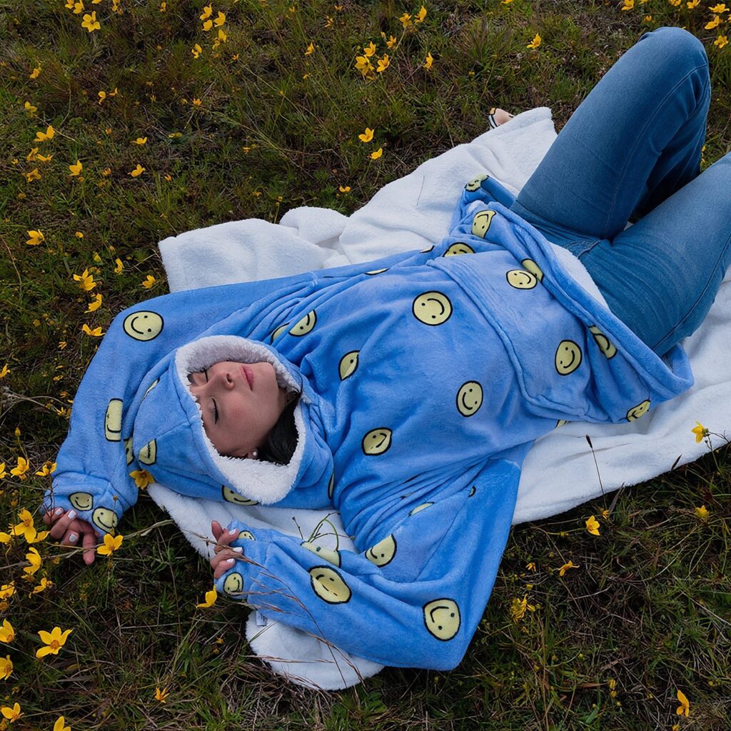 Buzo Oversize Caras Azul
