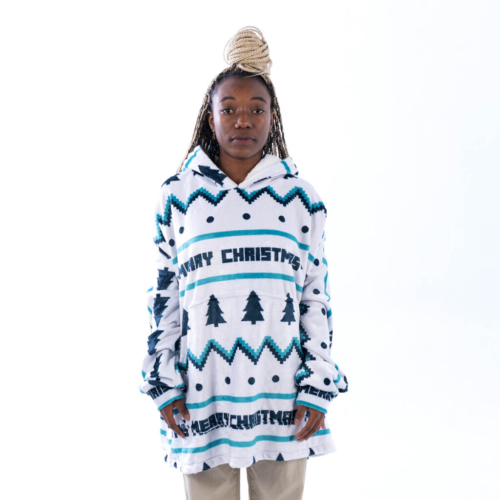 Buzo Oversize Merry Christmas Blanco
