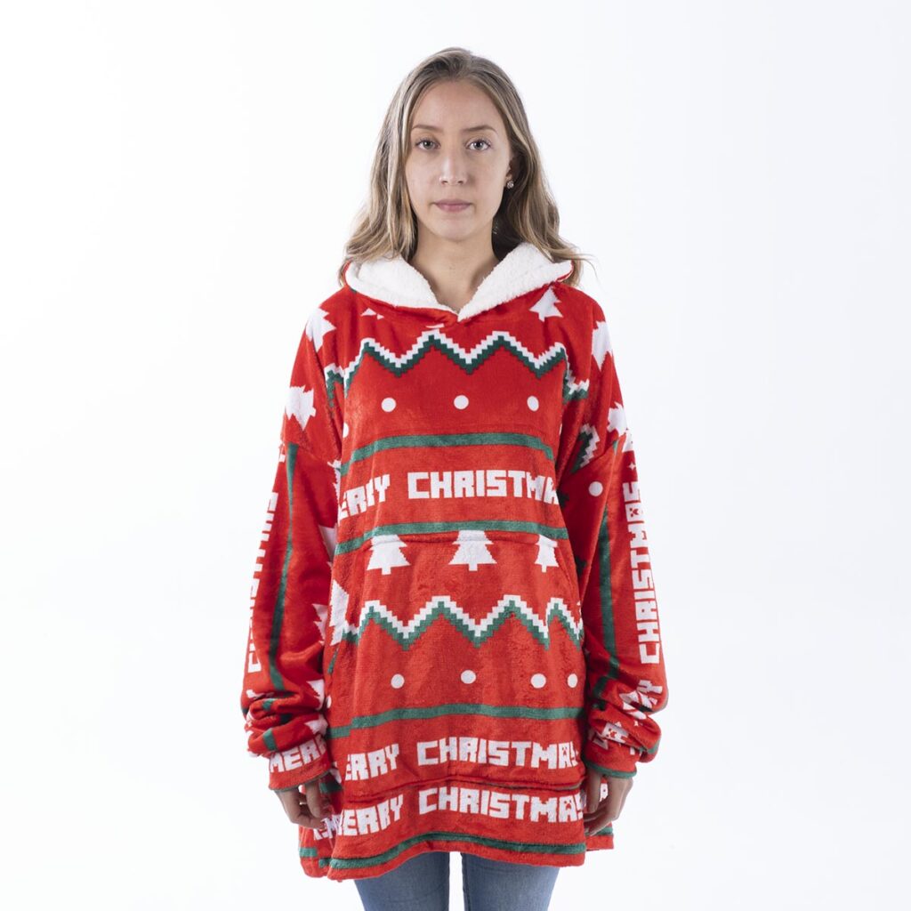 Buzo Oversize Merry Christmas Rojo