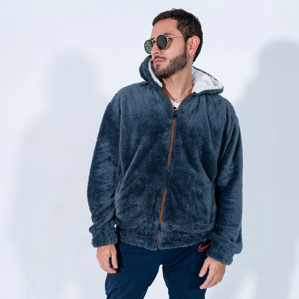 Teddy Jacket Gris Hombre