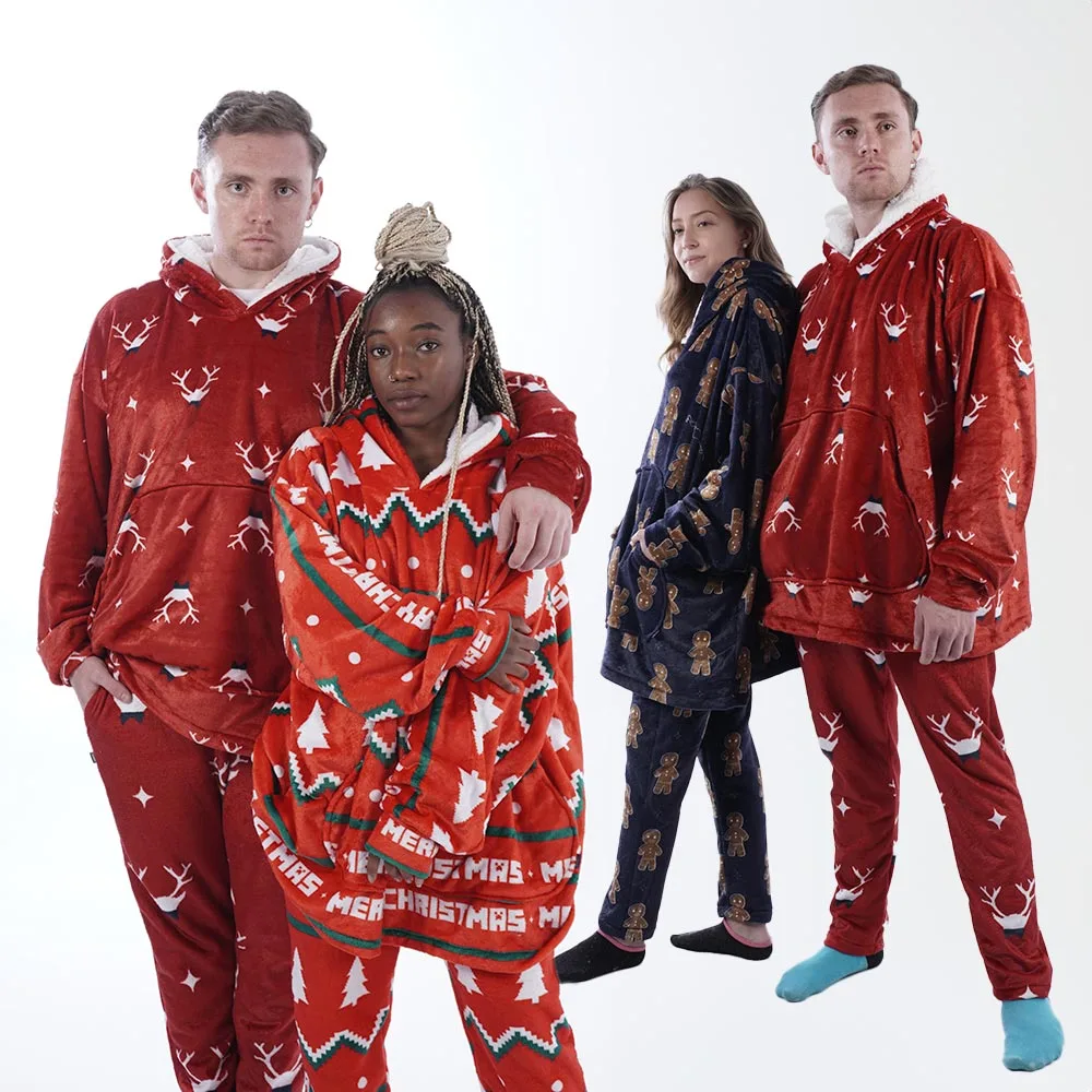 Buzos Oversize Navidad Family Pack x4